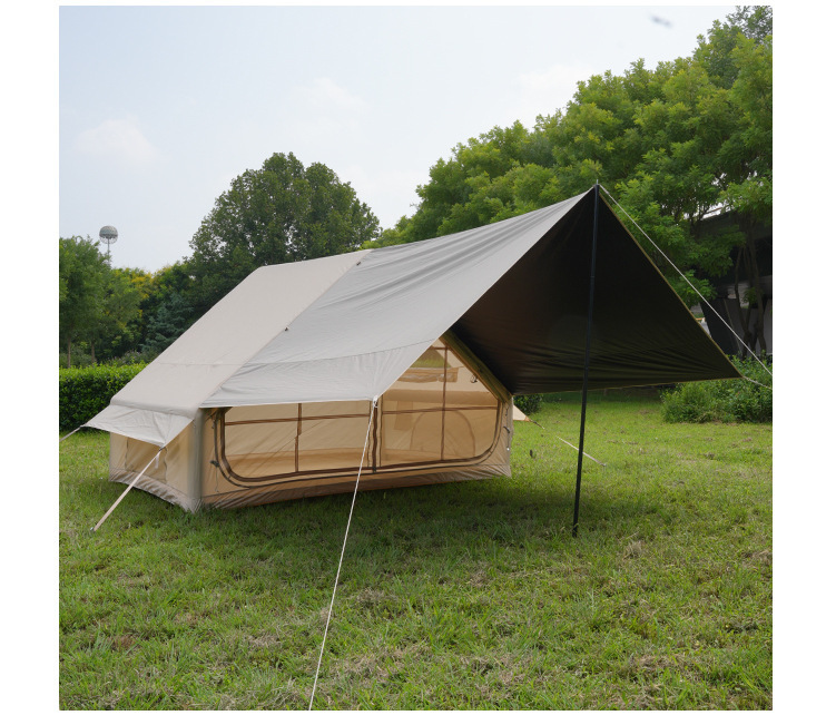 Inflatable Tent 6.3 Square Meters Thickened Outdoor Camping Tent with Expandable Canopy, Sun Protection, Black Coating, Rainproof Camping Tent