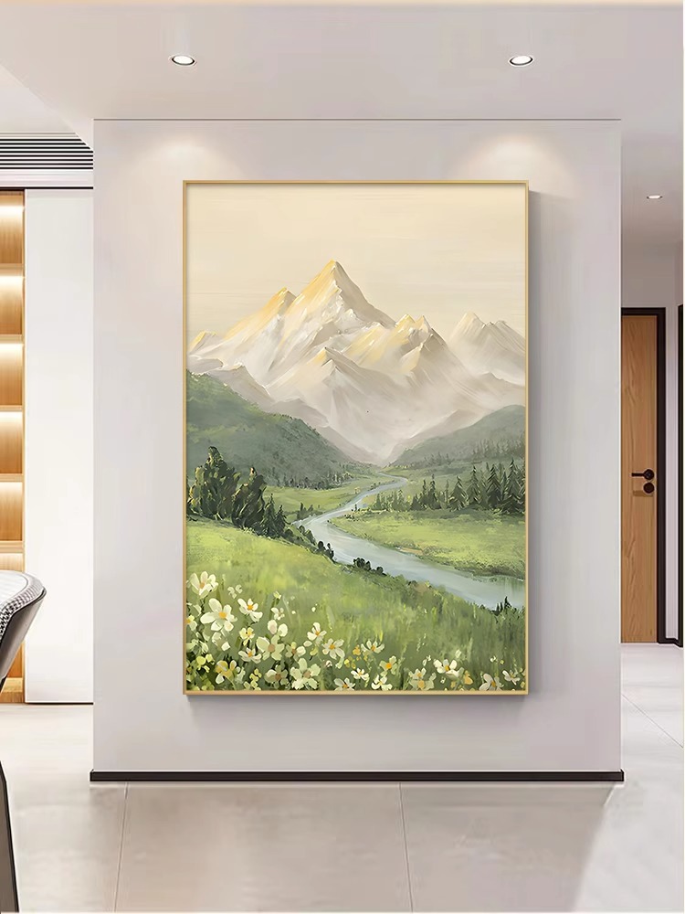 Simple and light luxury living room hanging paintings