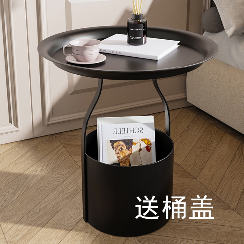 卧室床头柜简易风风铁艺小边几床边轻奢风小茶几沙发小型角几收纳|undefined