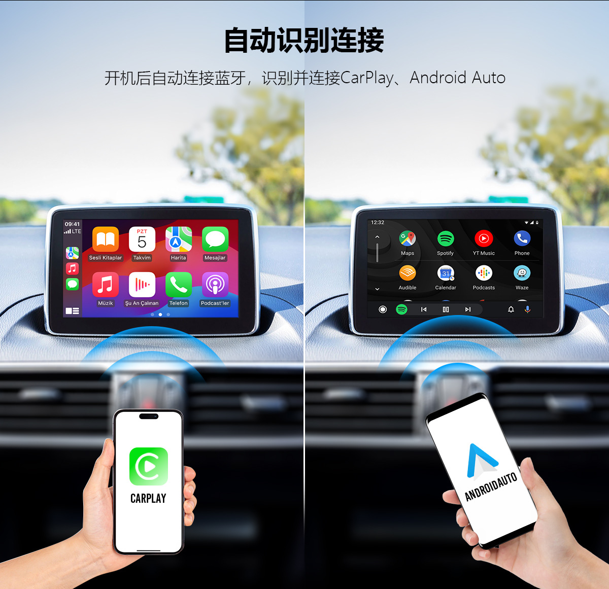 Original car wired to wireless CarPlay box 12G+256G Qualcomm 6350 Android 15 smart car box