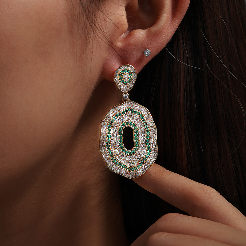 Pendientes de aleación de cobre Xuping con circonita, artesanía pesada, de verano, sensación alta, minoritario, lujo ligero, retro, elegante, para mujer