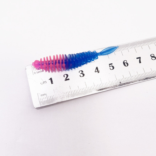Double Color Root Fishing Needle Tail Soft Worm Bait 5.5cm 1.2g Light/Wobble Worm Soft Lure Thread Worm Bionic Soft Fish