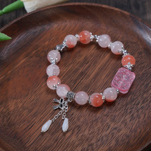 新中式佛牌手链七彩流苏蝴蝶结手串国风水晶方牌吊坠景区热销饰品