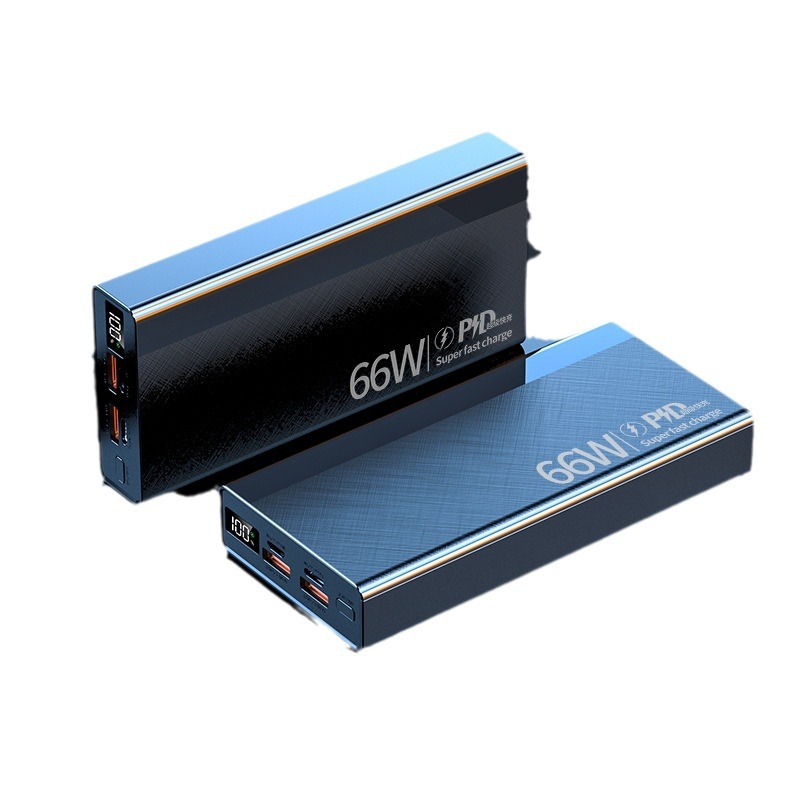 Nuevo transfronterizo nuevo 66W de carga súper rápida bidireccional 20000 mAh de gran capacidad, impresión de regalo de banco de energía ultrafino rápido