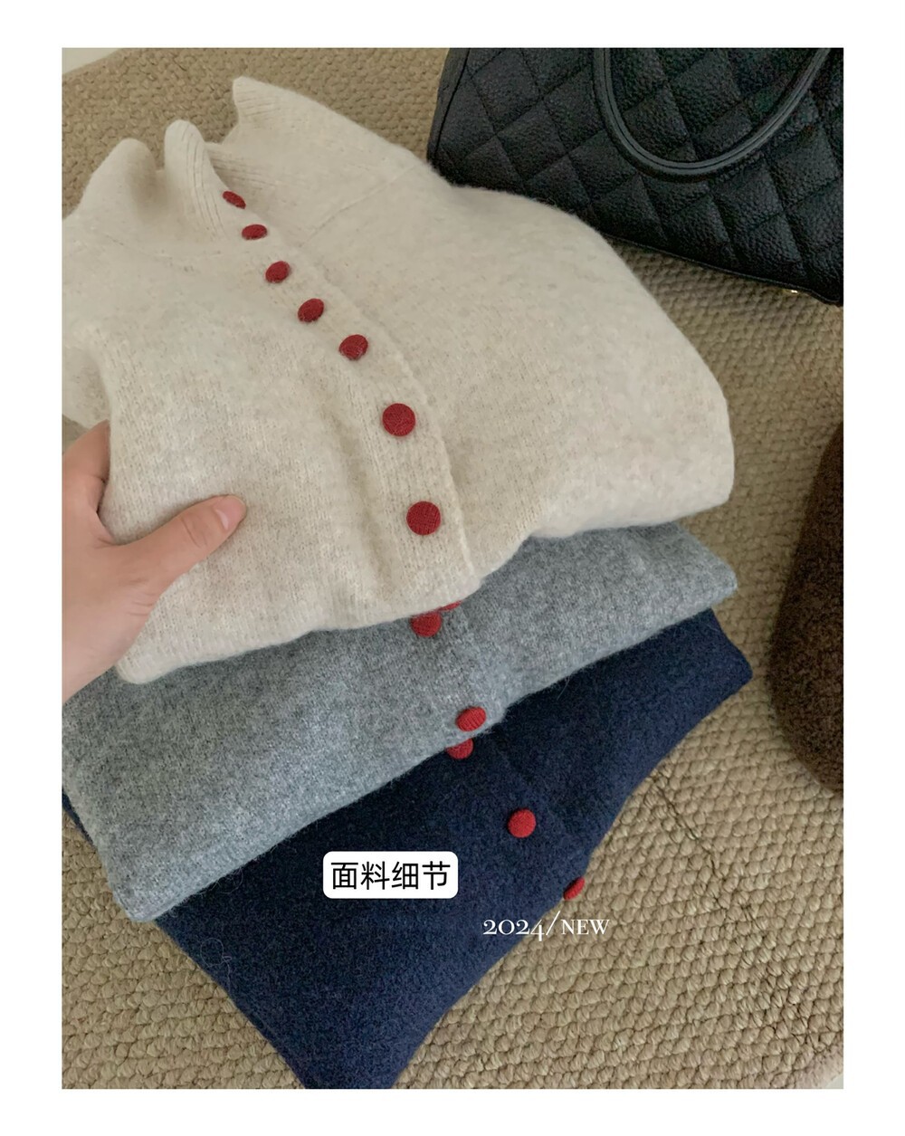 Casual Turtleneck Bag Buckle Sweater Cardigan Women'S Autumn And Winter New Lazy Wind Knitted Outer Women'S 14 Undefined