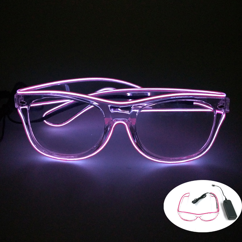 Lentes transparentes LED gafas luminosas de noche bar animador luminoso prop fiestas de música gafas flash LED