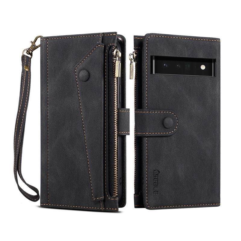 Applicable to Google Piexl 6 retro neck rope hand rope mobile phone case Google 6Pro multi-function flip leather case