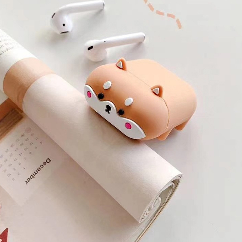 apply airpods pro Three generations Shiba Inu silica gel Headphone sets airpods One/The two generation smart cover goods in stock