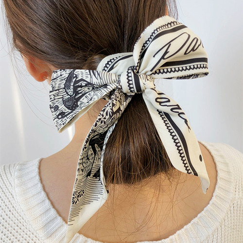 Headband women Scrunchies headband pontail hair bow tie hair holder scarf Headdress