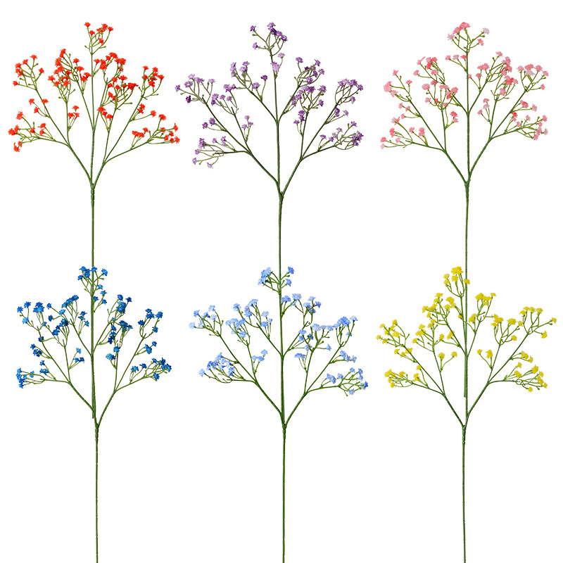 Simulación Gypsophila decoración de la boda ramo de flores de mano sensación de goma suave Gypsophila flor artificial de plástico único flor falsa
