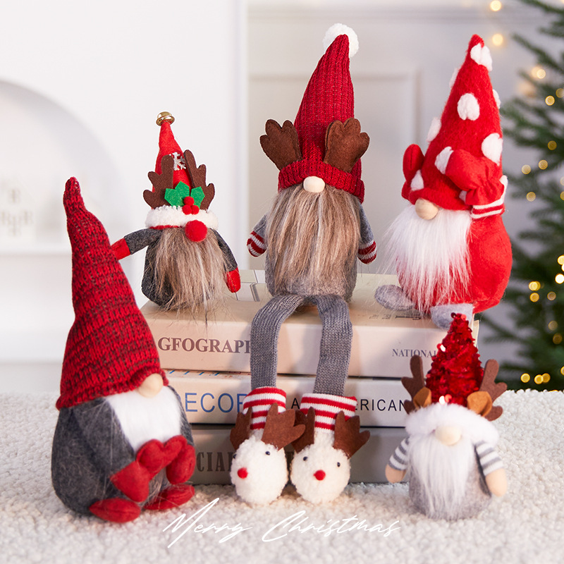 Ventas en el extranjero decoraciones navideñas escenas navideñas árbol decoración decoración decoración navideña sombrero rojo colgantes de ancianos