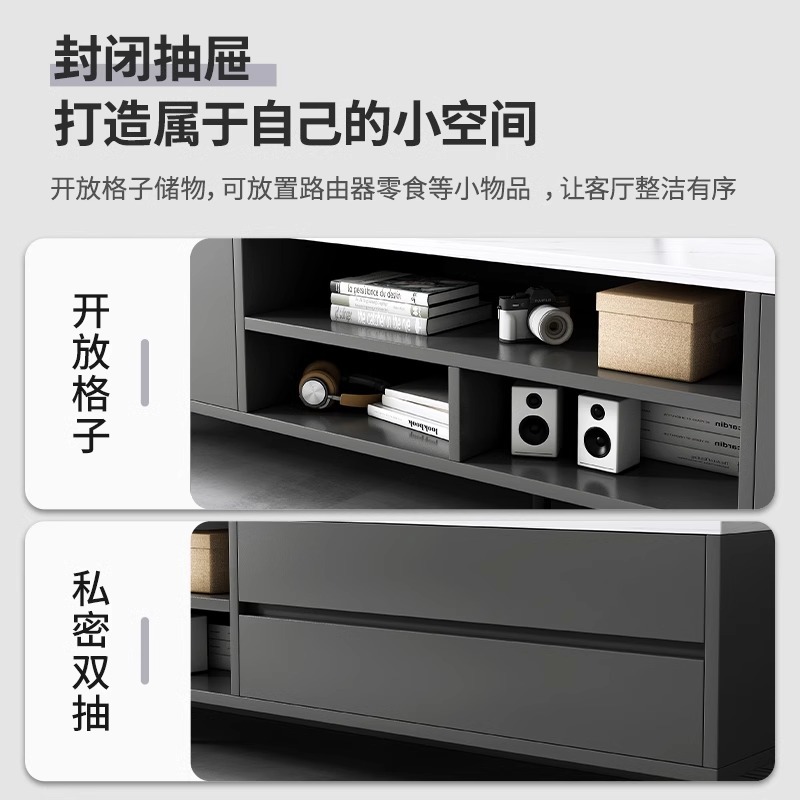 TV gabinete pequeño apartamento moderno simple piso Luz de lujo italiano sala de estar en casa Mesa de té TV gabinete combinación de mesa de té