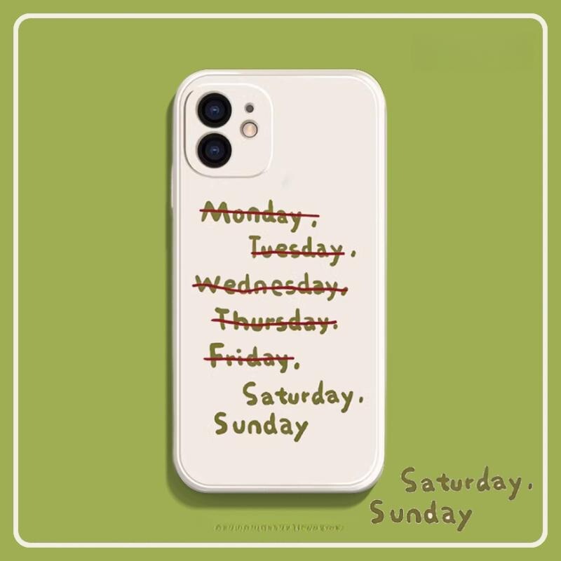 Happy Weekend English Apple 15 Mobile Phone Case iphone14promax Silicone 13/12/11 Full Coverage Anti-fall 16 Happy Weekend English Apple 15 Mobile Phone Case iphone14promax Silicone 13/12/11 Full Coverage Anti-fall 16