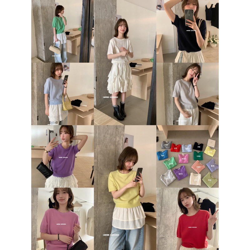 Big Sale Non-Returnable Wool Korean Standard High-Quality Spring Pullover Knitwear Short-Sleeved T-Shirt Women's Top Z0930 Big Sale Non-Returnable Wool Korean Standard High-Quality Spring Pullover Knitwear Short-Sleeved T-Shirt Women's Top Z0930