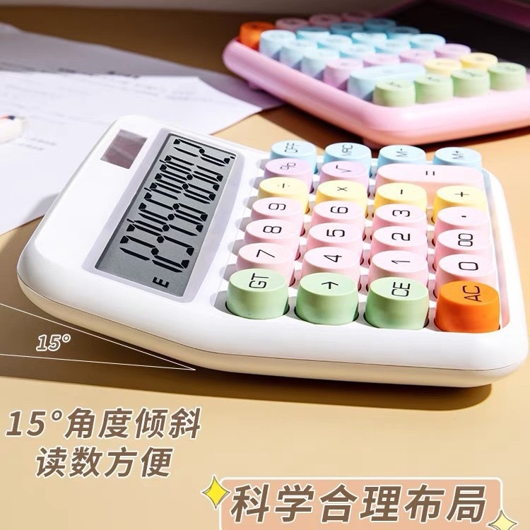 Calculadora de color de alto valor de cara red dopamina teclado mecánico computadora de oficina financiera