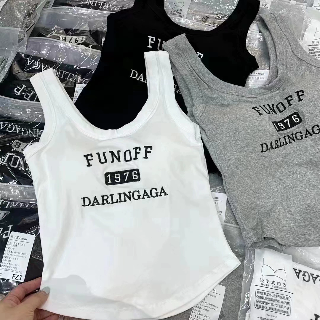 1976 длинный хлопковый жилет приталенный красивый задний круглый вырез с буквой основание интегрированная фиксированная нагрудная подушка универсальный маленький слинг для женщин