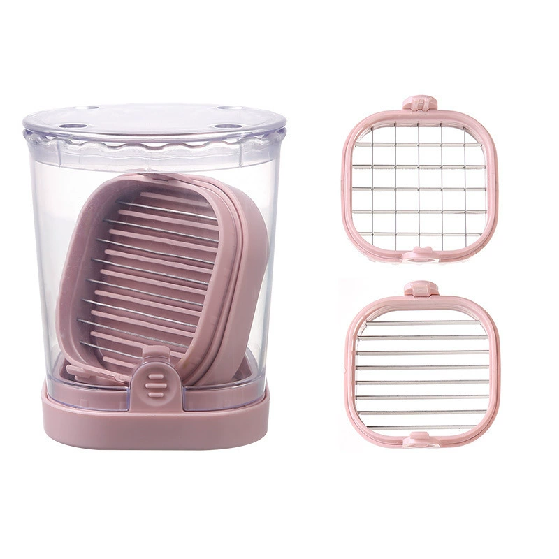 Чашка для нарезки из нержавеющей стали, клубника, банан, киви, нарезка для фруктов и овощей с контейнером для хранения