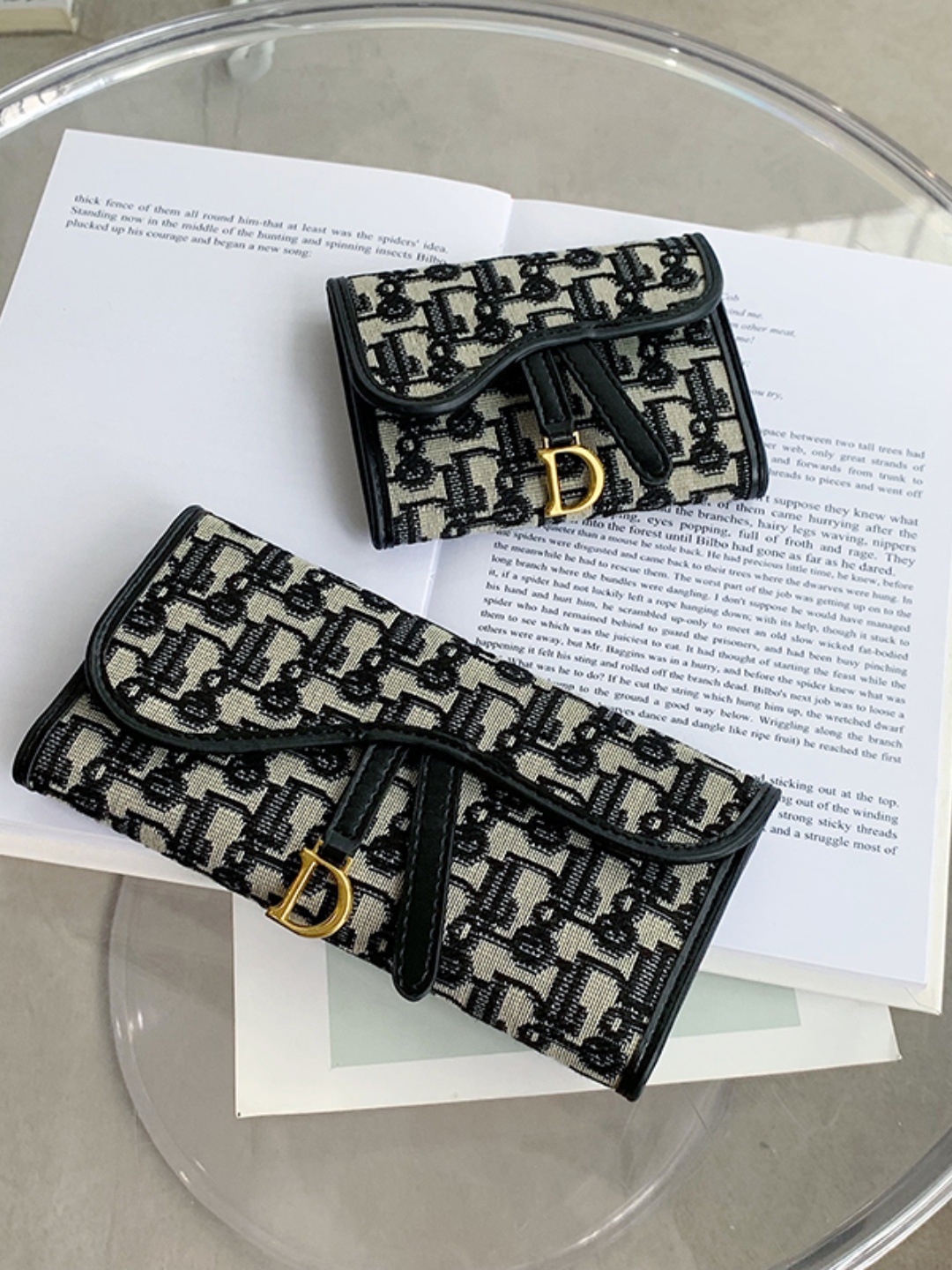 Cartera de lona corta para mujer, retro de gran capacidad, posición de múltiples tarjetas, todo fósforo, plegable larga para mujer, billetera de estilo explosivo transfronterizo de tres pliegues