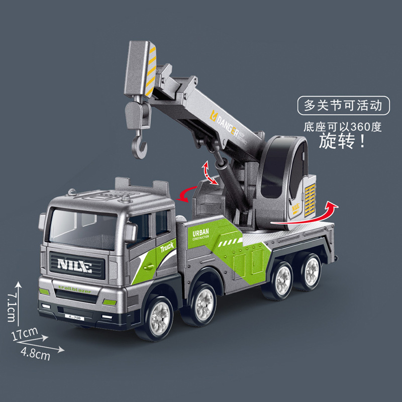 Juguetes de ingeniería de aleación para niños grúa de aleación de inercia simulación modelo de camión de ingeniería juguetes excavadoras