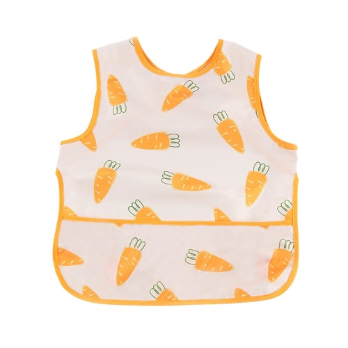 Children's smock waterproof sleeveless reverse dressing bib baby eating bib super soft waterproof baby rice pocket anti-dirty