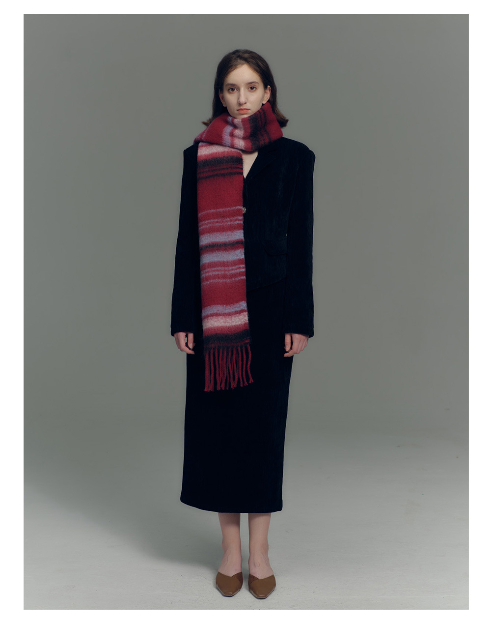 Sciarpa a righe design uomo e donna in morbido finto cashmere_voghion.com