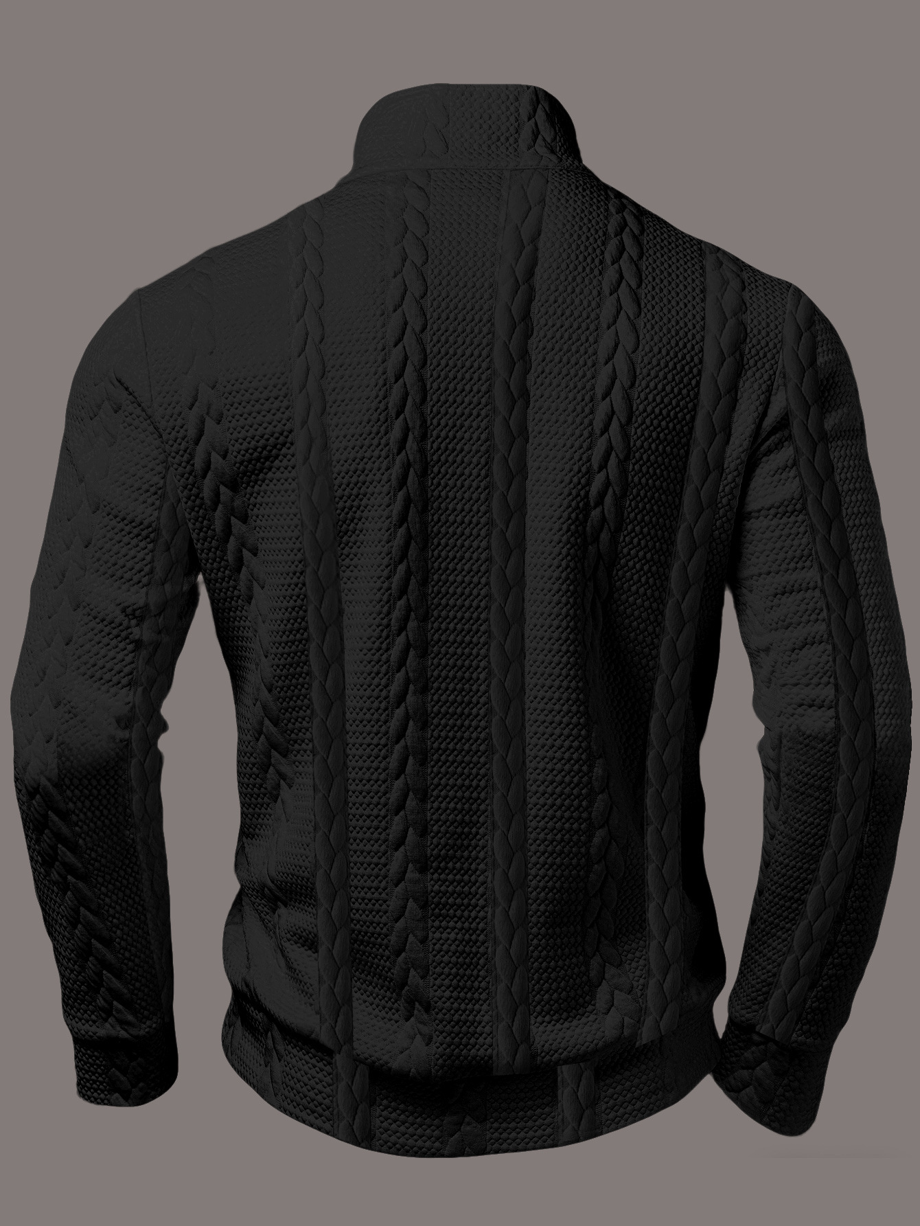 Herren Jacquard Strickpullover Mit Stehkragen Für Den Alltag_voghion.com