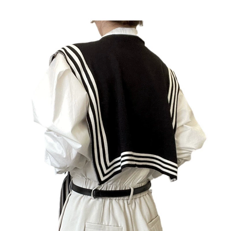 High-end cloak, autumn shirt, knitted keep warm false collar, internet celebrity
