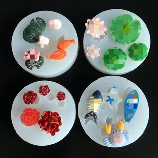 Silicone Mold lotus flower ocean fish diy Crystal epoxy mold material handmade clay silicone abrasive tool