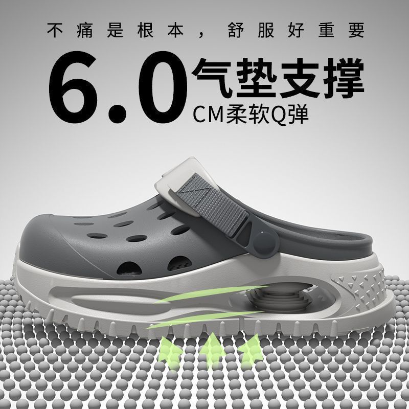 Beach Sandals, Clogs, Men's Summer Outdoor Wear, Trendy and Personalized Thick-Soled Toe-Toe Slippers, Men's Sports Sandals Wholesale