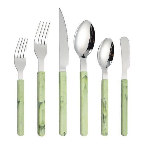 W new stainless steel knife, fork and spoon, bistro handle, western food spoon and fork, marble fork, hotel tableware