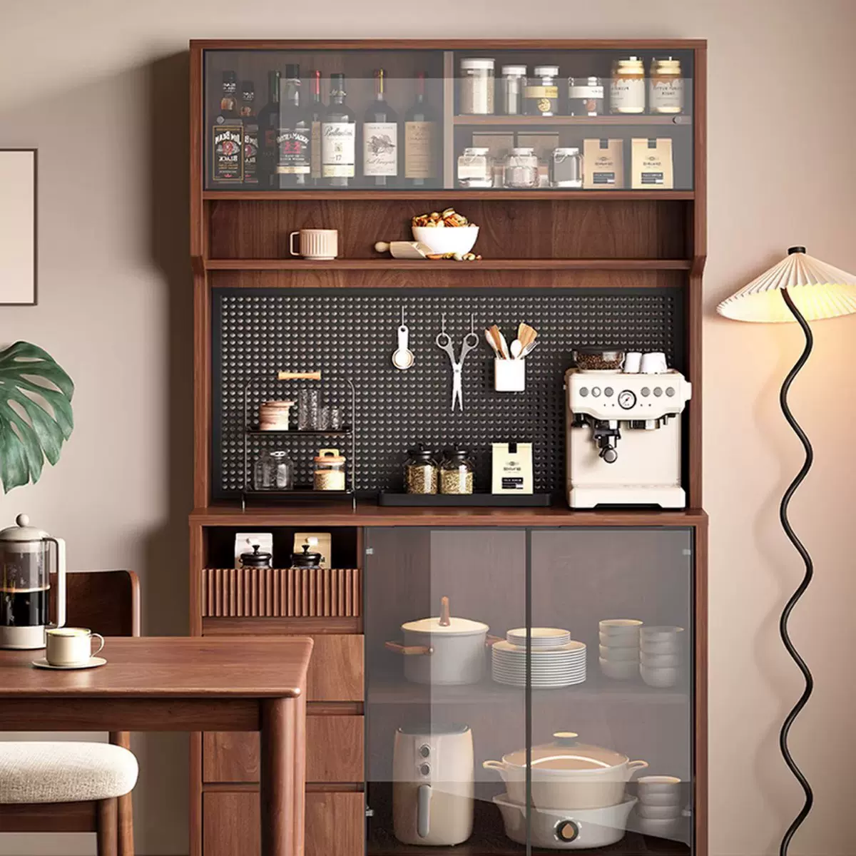 餐边柜靠墙一体储物柜大容量橱柜家用高柜子客厅杂物柜餐厅置物柜