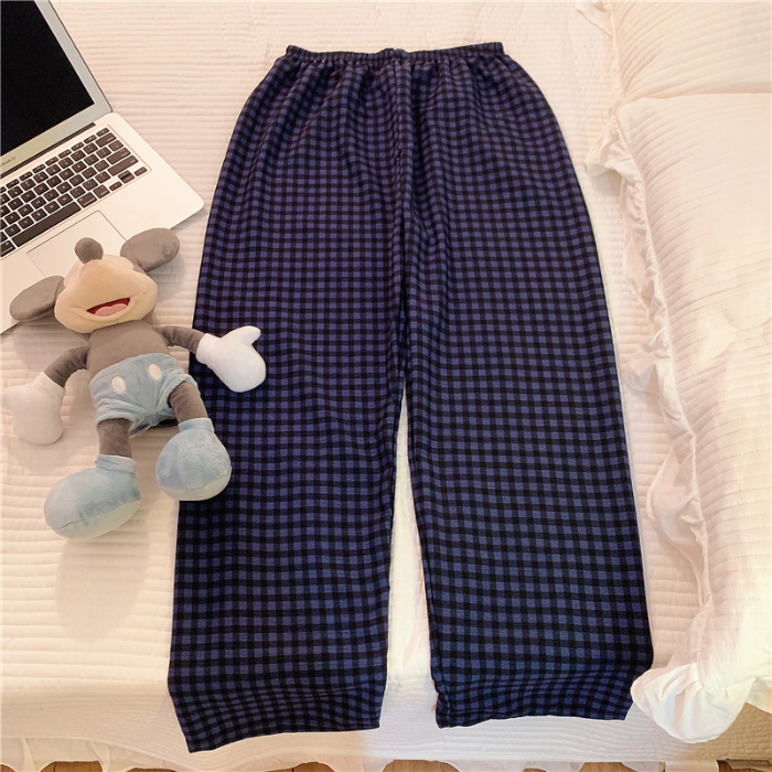 Pantalones de dibujos animados lindos pantalones de pijama elásticos de cintura estudiantil en casa pantalones largos de primavera y otoño de verano para mujeres pantalones casuales