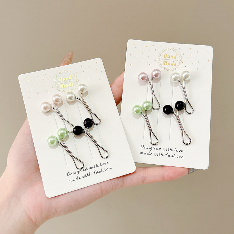 Botón de toalla de seda en forma de U de perla de color transfronterizo, bufanda de moda para mujer, clip para el cuello, bufanda, clip fijo, broche