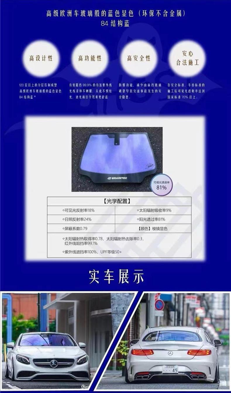 Manufacturer Imperial Purple Ghost Rose Colorful Front Window Film Car Window Sunscreen Film Heat Insulation Film Car Solar Film