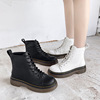 Martens, white boots English style for leisure platform, 2022 collection