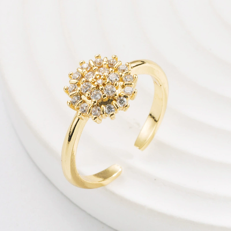 Trend copper fashionable universal zirconium, ring with stone, European style, light luxury style