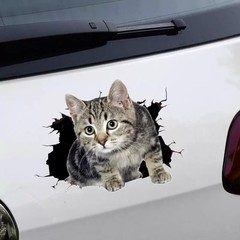 創造的な個性の 3D 立体子猫車のステッカー、車体の後部の傷や傷をカバーするかわいくて面白い猫