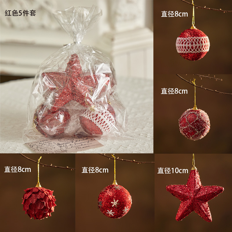 Nuevos productos transfronterizos espuma bola de Navidad decoración de árbol de Navidad colgante colgante colgante decoración de Navidad pintada a mano bola de colores decoración de Navidad