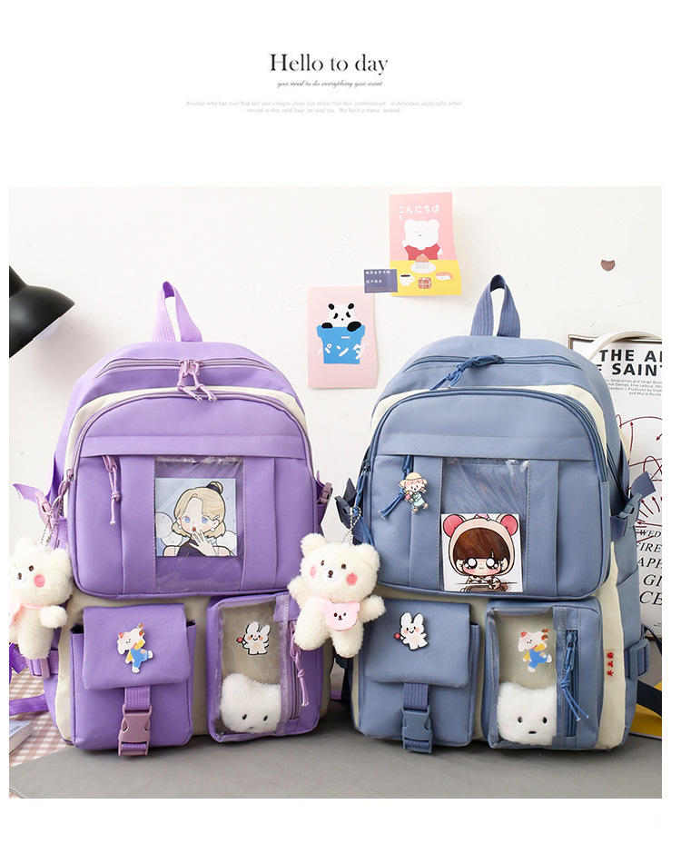 Wholesale Large-capacity Doll Pendant Five-piece Backpack Nihaojewelry display picture 6