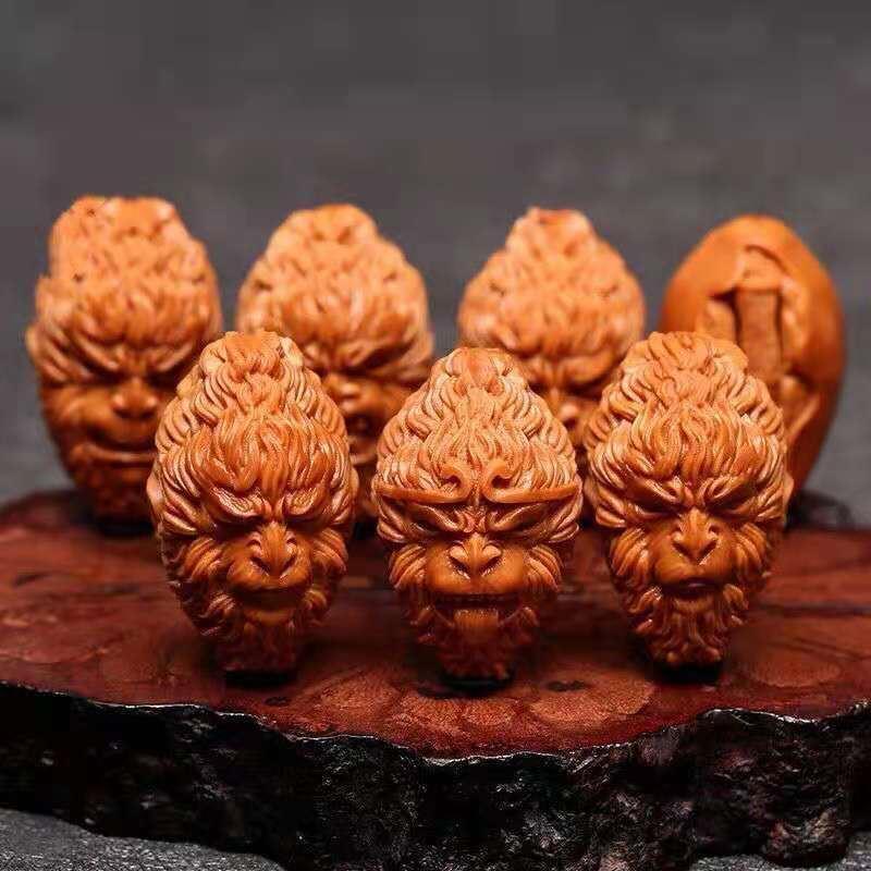 Olive Nuclear Carved Bracelet Men's Monkey King Awesome Bracelet Nuclear Carved Olive Nuclear Hand Carved Literary Play