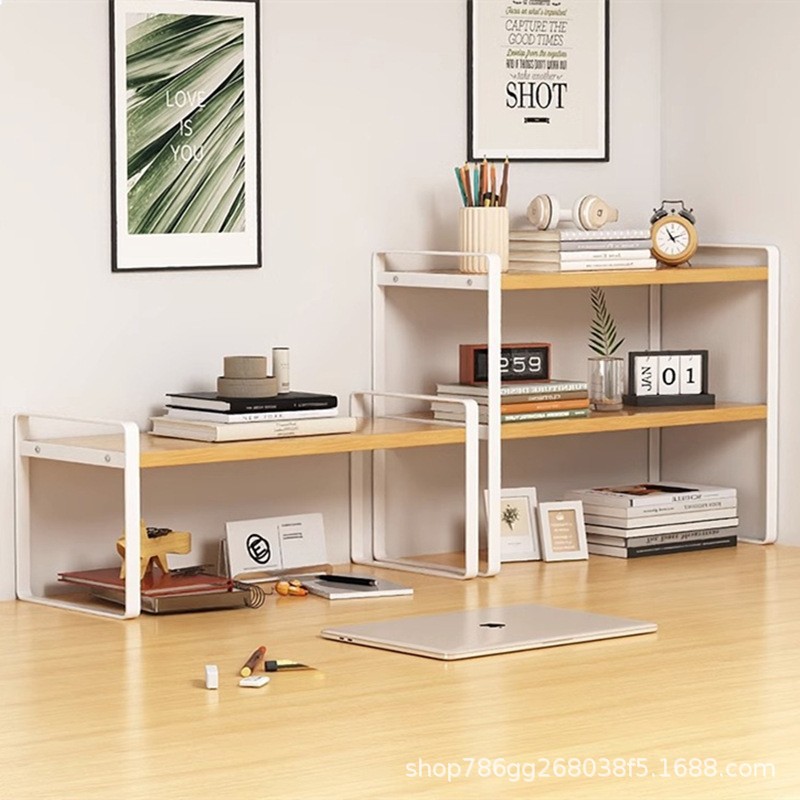 Simple Household Storage Rack, Bookshelf, Kitchen Countertop Layered Storage Rack, Cosmetics Storage Rack, Multi-Functional Bookshelf