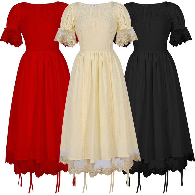 Foreign Trade Explosions European and American plus size Steampunk Gothic Victorian dress Long-sleeved Women