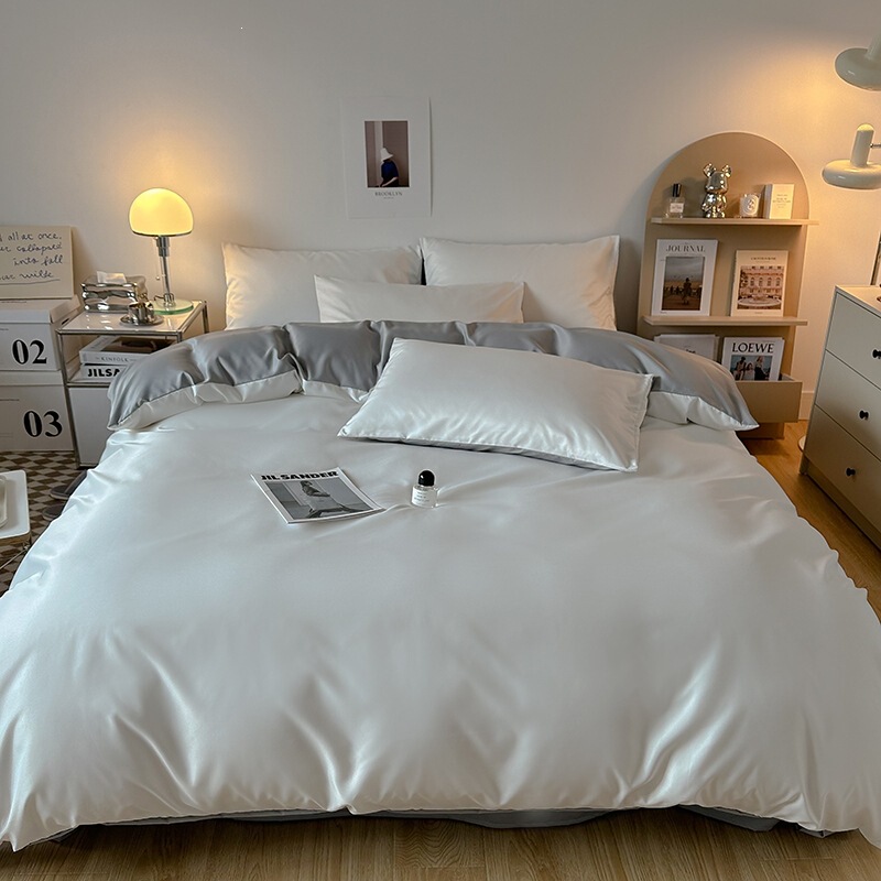 2026 New Style Washed Ice Silk Rococo Four-Piece Set, Light Luxury Fashion Nordic Style Bedding for Student Dormitory Three 2026 New Style Washed Ice Silk Rococo Four-Piece Set, Light Luxury Fashion Nordic Style Bedding for Student Dormitory Three