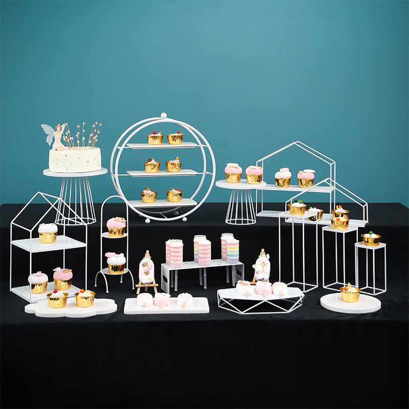 Decoración de postre europea, estante de exhibición, set de comida fría, descanso de té, estante de dulces, plato de fruta, pastel, bocadillos
