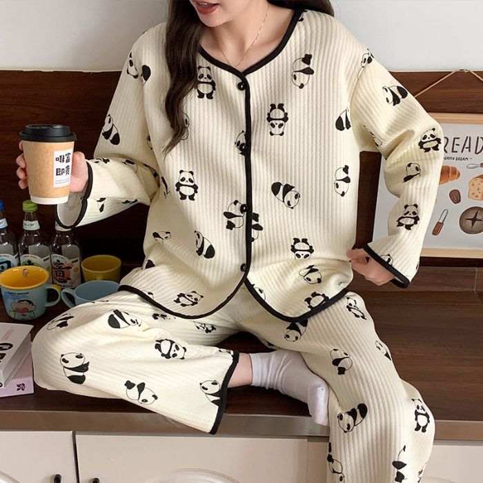 Cardigan de invierno al por mayor transfronterizo simple botón retro pijama de niñas aire de algodón jacquard intercalación cálida y cómoda