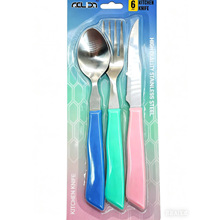 多巴胺色PP手柄不锈钢牛排刀叉勺西餐具套装I酒店家用餐具