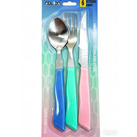 多巴胺色PP手柄不锈钢牛排刀叉勺西餐具套装I酒店家用餐具