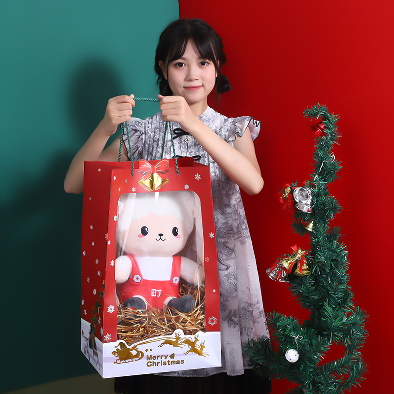 Los fabricantes transfronterizos en stock bolsa de regalo de Navidad bolso Nochebuena Apple embalaje bolsa de regalo bolsa de papel de Navidad