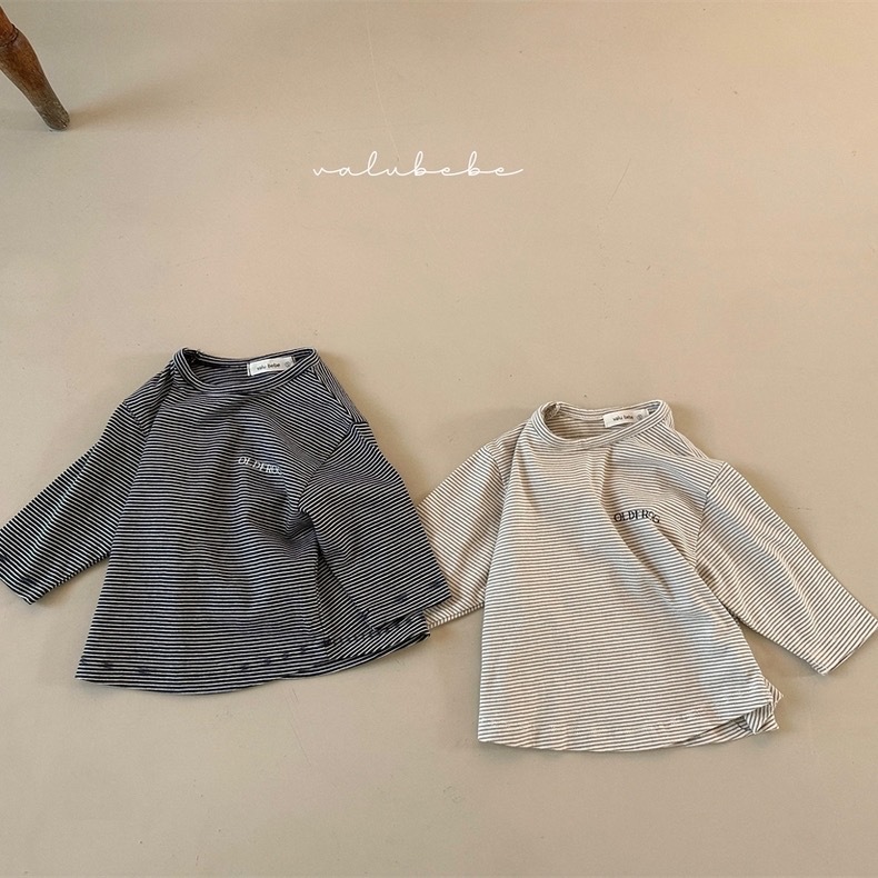 Camiseta de manga larga a rayas para bebé, estilo coreano, ropa infantil para niños y niñas, camiseta básica de otoño, jersey infantil de otoño