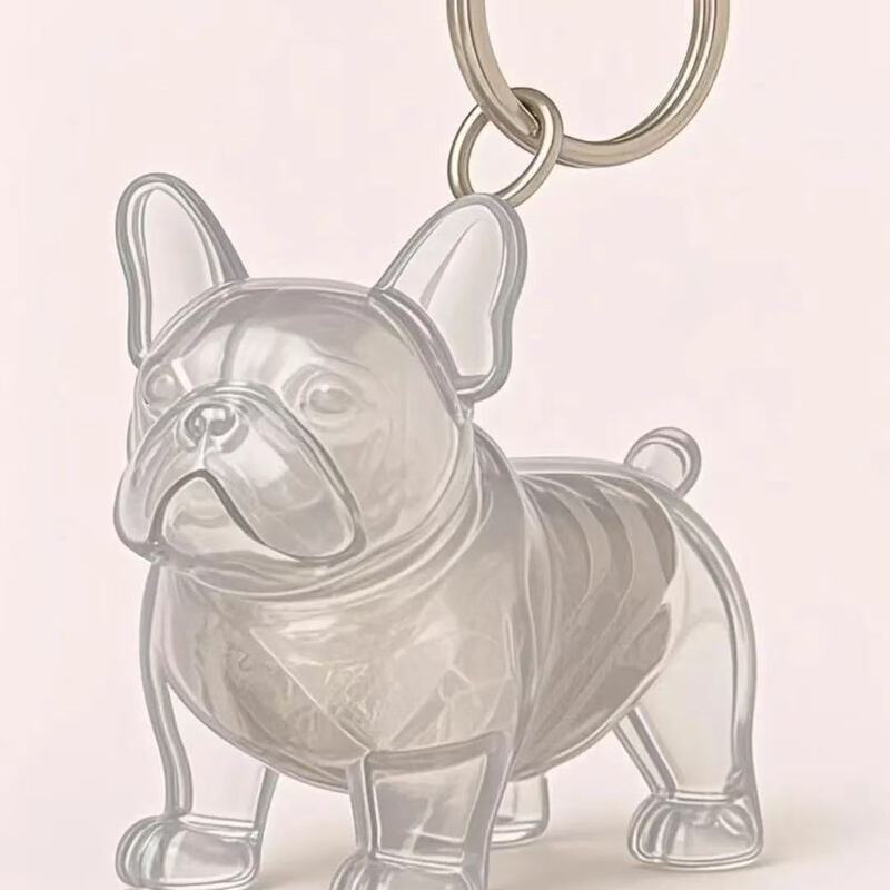 透明子犬毛収納ボックスチャームガシャポンウエストハイランドポメラニアン毛収納お土産キーホルダーバッグぶら下げ|undefined
